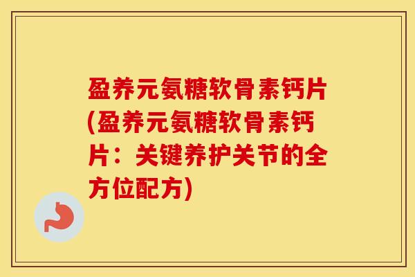 盈养元氨糖软骨素钙片(盈养元氨糖软骨素钙片:关键养护关节的全方位配方) 盈养元氨糖软骨素钙片(盈养元氨糖软骨素钙片:关键养护关节的全方位配方)