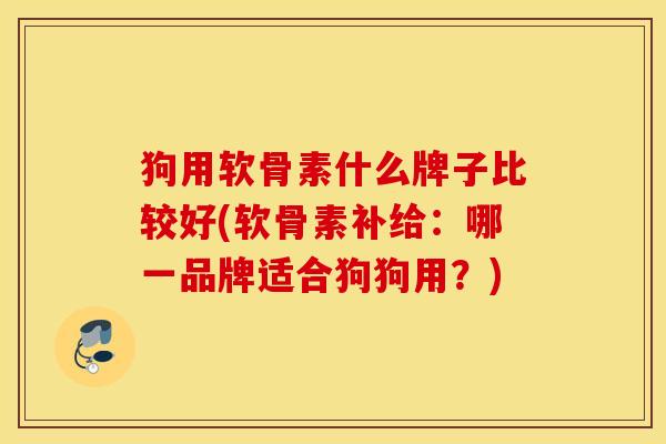 狗用软骨素什么牌子比较好(软骨素补给：哪一品牌适合狗狗用？)
