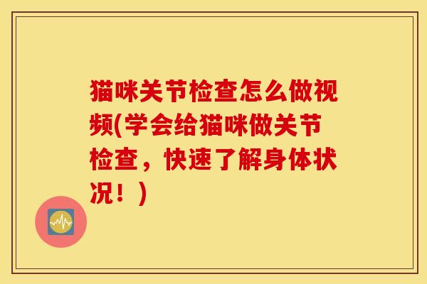 猫咪关节检查怎么做视频(学会给猫咪做关节检查,快速了解身体状况!) 猫咪关节检查怎么做视频(学会给猫咪做关节检查,快速了解身体状况!)