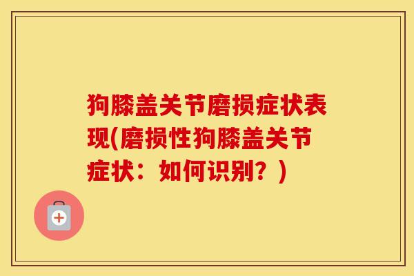 狗膝盖关节磨损症状表现(磨损性狗膝盖关节症状:如何识别?) 狗膝盖关节磨损症状表现(磨损性狗膝盖关节症状:如何识别?)