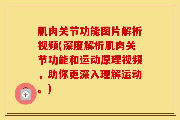 肌肉关节功能图片解析视频(深度解析肌肉关节功能和运动原理视频,助你更深入理解运动。) 肌肉关节功能图片解析视频(深度解析肌肉关节功能和运动原理视频,助你更深入理解运动。)