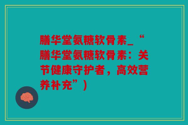 膳华堂氨糖软骨素_“膳华堂氨糖软骨素：关节健康守护者，高效营养补充”)