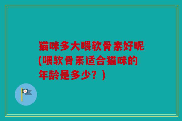 猫咪多大喂软骨素好呢(喂软骨素适合猫咪的年龄是多少?) 猫咪多大喂软骨素好呢(喂软骨素适合猫咪的年龄是多少?)