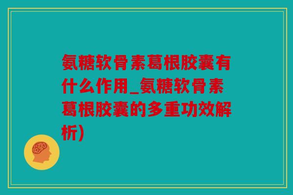 氨糖软骨素葛根胶囊有什么作用_氨糖软骨素葛根胶囊的多重功效解析) 氨糖软骨素葛根胶囊有什么作用_氨糖软骨素葛根胶囊的多重功效解析)
