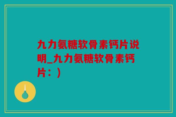 九力氨糖软骨素钙片说明_九力氨糖软骨素钙片：)