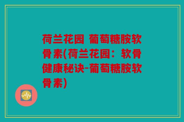 荷兰花园 葡萄糖胺软骨素(荷兰花园：软骨健康秘诀-葡萄糖胺软骨素)
