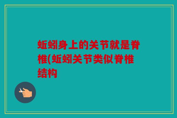 蚯蚓身上的关节就是脊椎(蚯蚓关节类似脊椎结构 蚯蚓身上的关节就是脊椎(蚯蚓关节类似脊椎结构