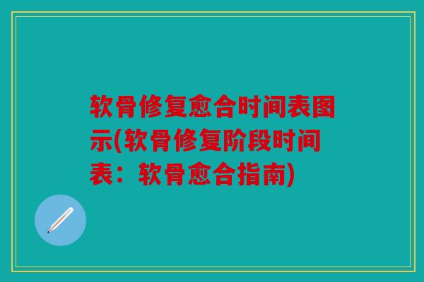 软骨修复愈合时间表图示(软骨修复阶段时间表：软骨愈合指南)
