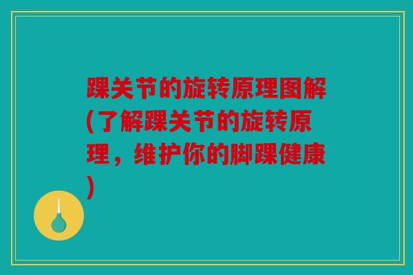 踝关节的旋转原理图解(了解踝关节的旋转原理,维护你的脚踝健康) 踝关节的旋转原理图解(了解踝关节的旋转原理,维护你的脚踝健康)