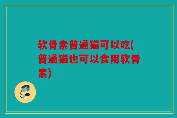 软骨素普通猫可以吃(普通猫也可以食用软骨素)