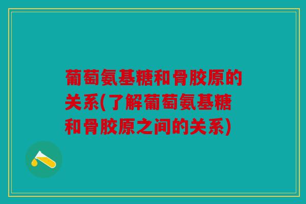 葡萄氨基糖和骨胶原的关系(了解葡萄氨基糖和骨胶原之间的关系) 葡萄氨基糖和骨胶原的关系(了解葡萄氨基糖和骨胶原之间的关系)