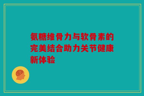 氨糖维骨力与软骨素的完美结合助力关节健康新体验