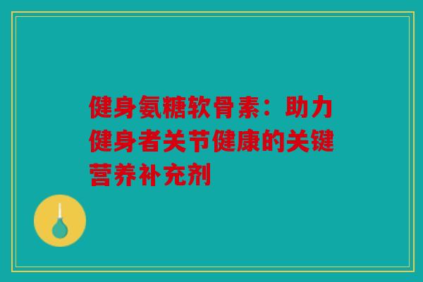 健身氨糖软骨素:助力健身者关节健康的关键营养补充剂 健身氨糖软骨素:助力健身者关节健康的关键营养补充剂