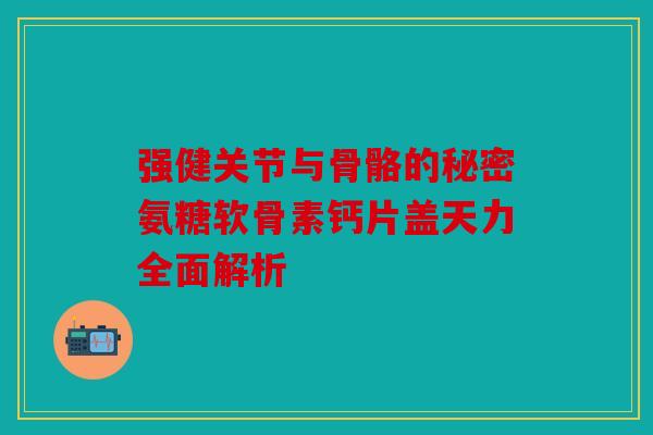 强健关节与骨骼的秘密氨糖软骨素钙片盖天力全面解析