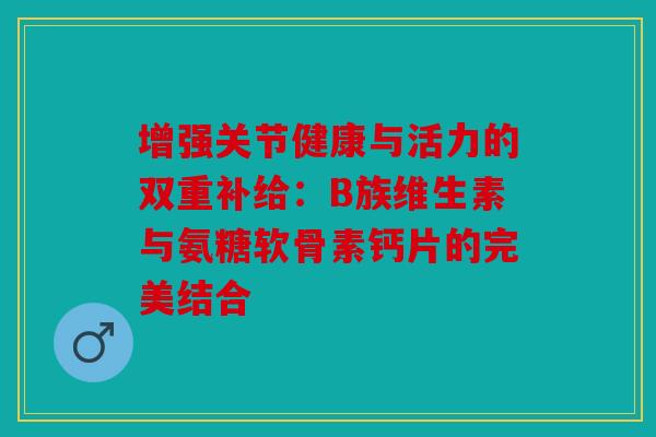 增强关节健康与活力的双重补给：B族维生素与氨糖软骨素钙片的完美结合