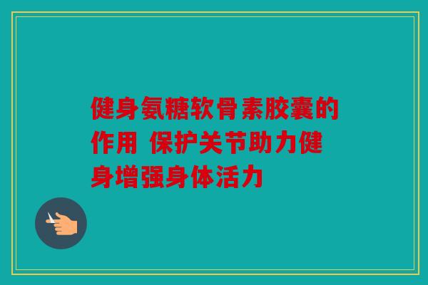 健身氨糖软骨素胶囊的作用 保护关节助力健身增强身体活力 健身氨糖软骨素胶囊的作用 保护关节助力健身增强身体活力