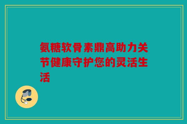 氨糖软骨素鼎高助力关节健康守护您的灵活生活 氨糖软骨素鼎高助力关节健康守护您的灵活生活