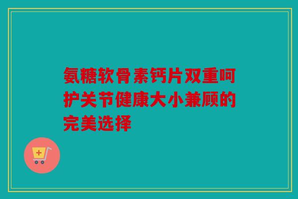 氨糖软骨素钙片双重呵护关节健康大小兼顾的完美选择