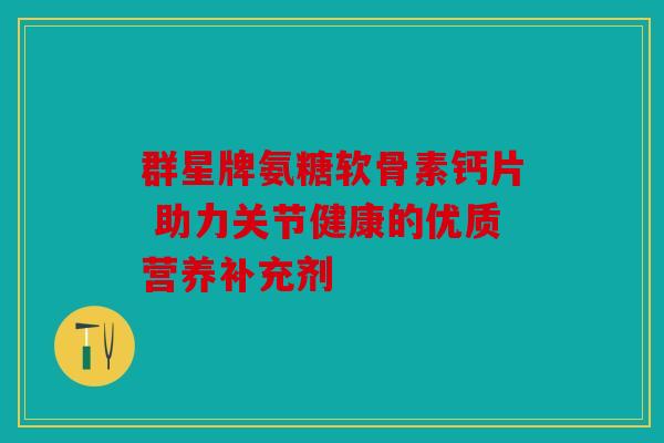 群星牌氨糖软骨素钙片 助力关节健康的优质营养补充剂 群星牌氨糖软骨素钙片 助力关节健康的优质营养补充剂