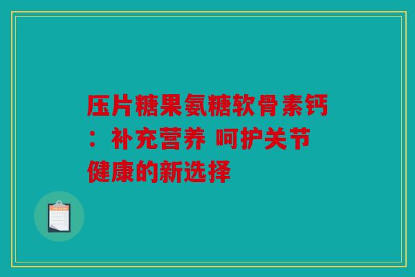 压片糖果氨糖软骨素钙：补充营养 呵护关节健康的新选择
