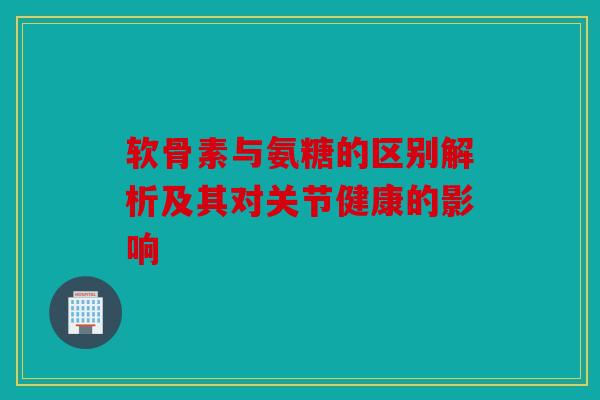 软骨素与氨糖的区别解析及其对关节健康的影响