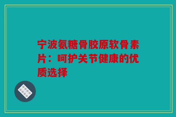 宁波氨糖骨胶原软骨素片:呵护关节健康的优质选择 宁波氨糖骨胶原软骨素片:呵护关节健康的优质选择