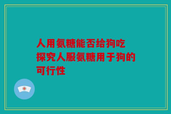 人用氨糖能否给狗吃 探究人服氨糖用于狗的可行性 人用氨糖能否给狗吃 探究人服氨糖用于狗的可行性