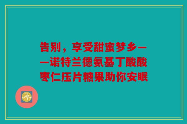 告别，享受甜蜜梦乡——诺特兰德氨基丁酸酸枣仁压片糖果助你安眠