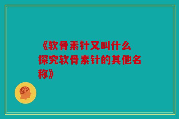 《软骨素针又叫什么 探究软骨素针的其他名称》 《软骨素针又叫什么 探究软骨素针的其他名称》