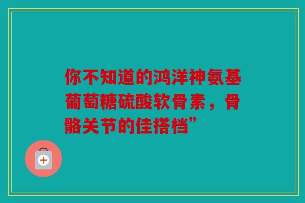 你不知道的鸿洋神氨基葡萄糖硫酸软骨素,骨骼关节的佳搭档” 你不知道的鸿洋神氨基葡萄糖硫酸软骨素,骨骼关节的佳搭档”