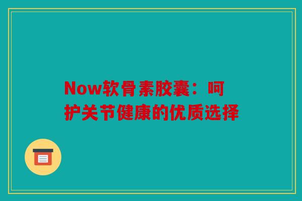 Now软骨素胶囊:呵护关节健康的优质选择 Now软骨素胶囊:呵护关节健康的优质选择