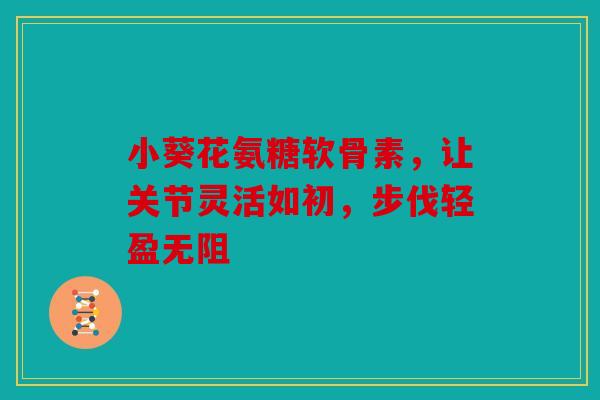 小葵花氨糖软骨素,让关节灵活如初,步伐轻盈无阻 小葵花氨糖软骨素,让关节灵活如初,步伐轻盈无阻