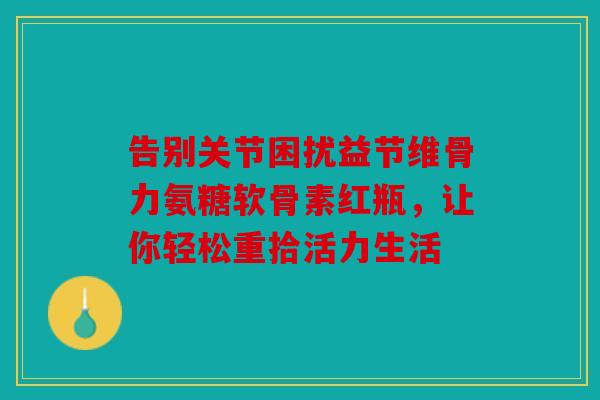 告别关节困扰益节维骨力氨糖软骨素红瓶,让你轻松重拾活力生活 告别关节困扰益节维骨力氨糖软骨素红瓶,让你轻松重拾活力生活