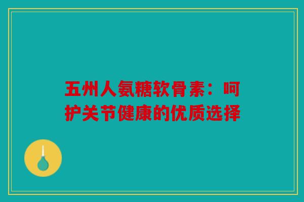 五州人氨糖软骨素:呵护关节健康的优质选择 五州人氨糖软骨素:呵护关节健康的优质选择