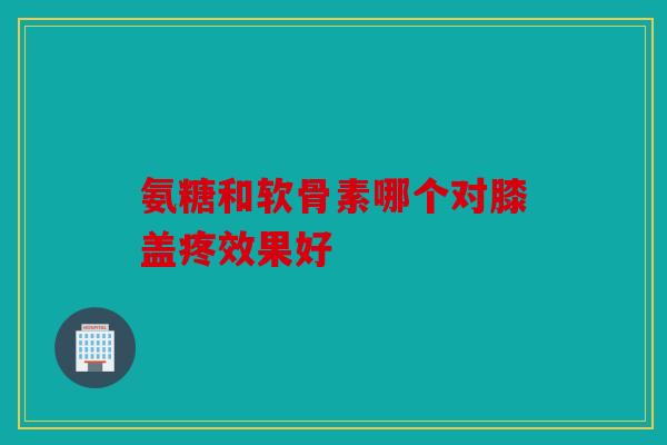 氨糖和软骨素哪个对膝盖疼效果好