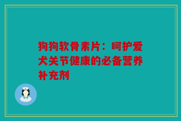 狗狗软骨素片:呵护爱犬关节健康的必备营养补充剂 狗狗软骨素片:呵护爱犬关节健康的必备营养补充剂