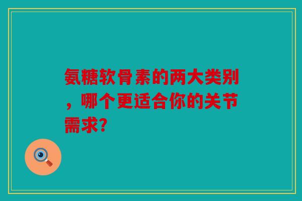 氨糖软骨素的两大类别,哪个更适合你的关节需求? 氨糖软骨素的两大类别,哪个更适合你的关节需求?